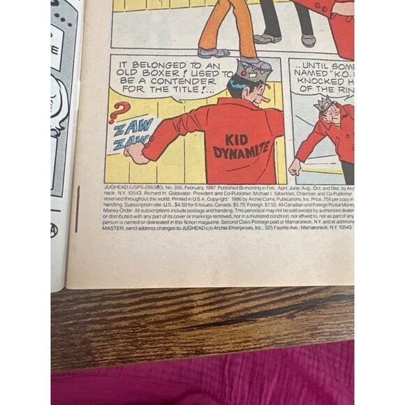 Archie Series Jughead Comic Issue #350 February 1987 Bagged Boarded - Picture 6 of 8